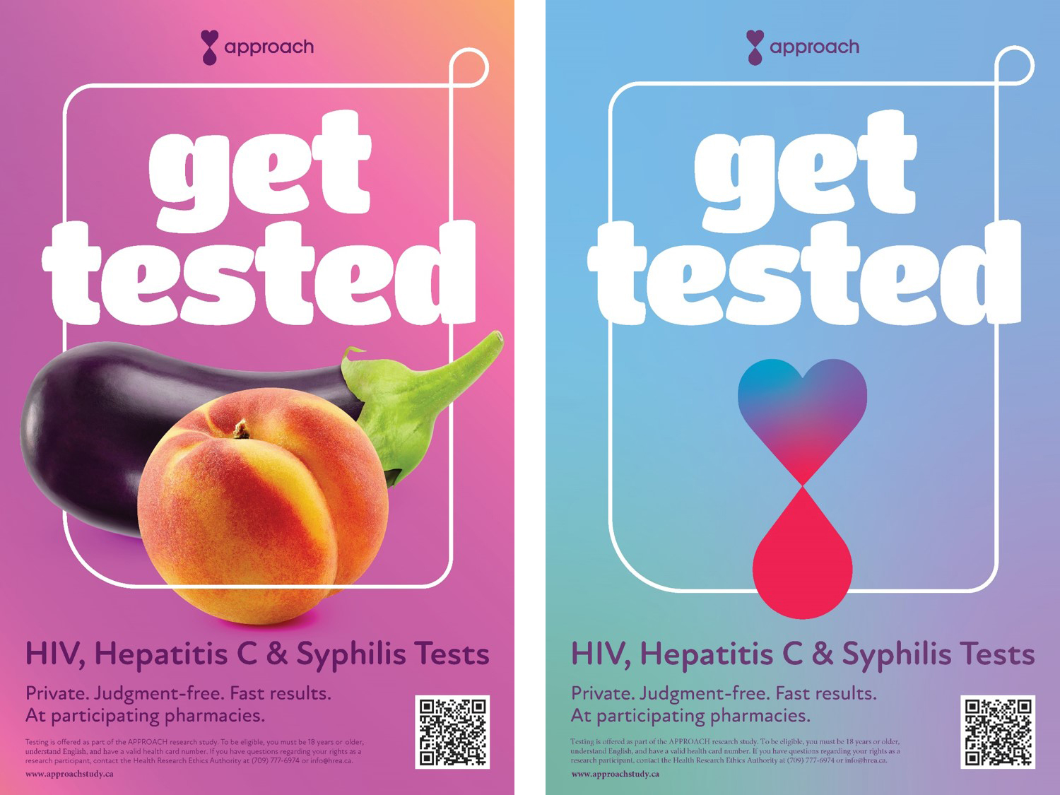 Get Tested - Fruit and Heart posters